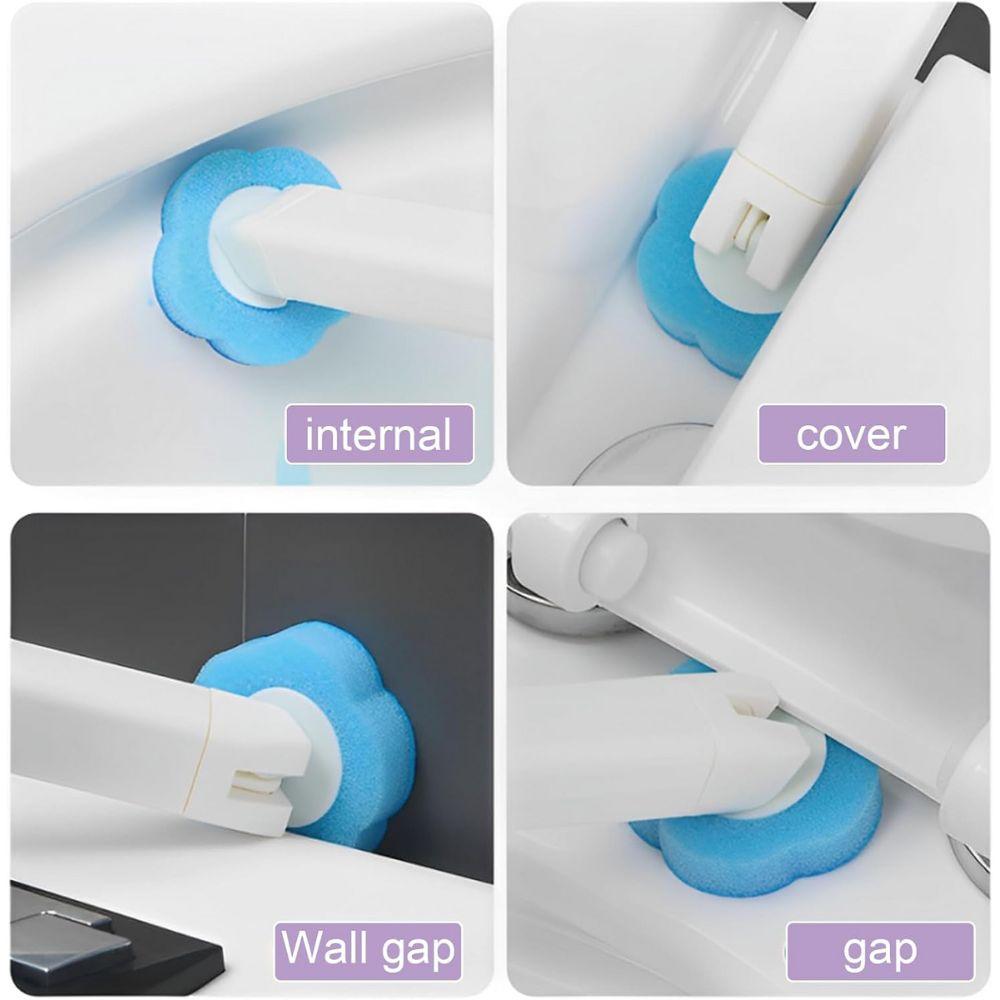 Disposable Toilet Brush Set with Replacement Heads — Hygienic No-Touch Bathroom Cleaner