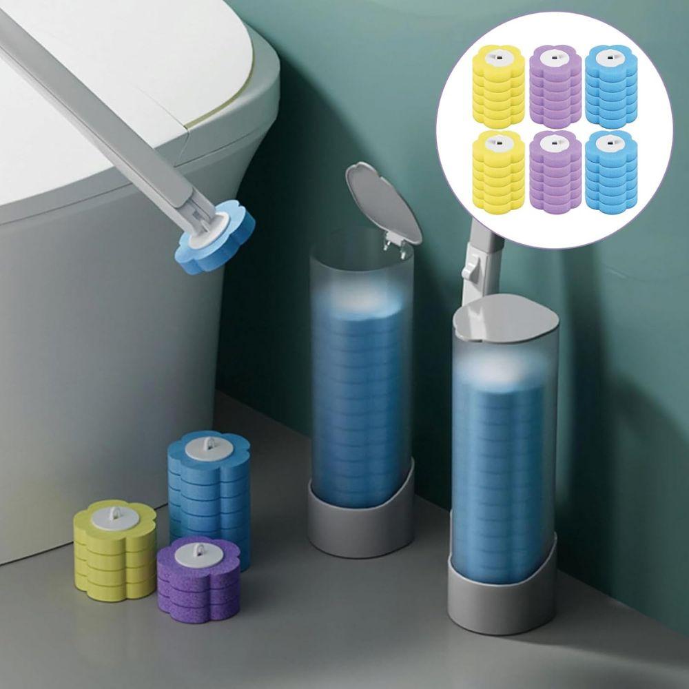 Disposable Toilet Brush Set with Replacement Heads — Hygienic No-Touch Bathroom Cleaner