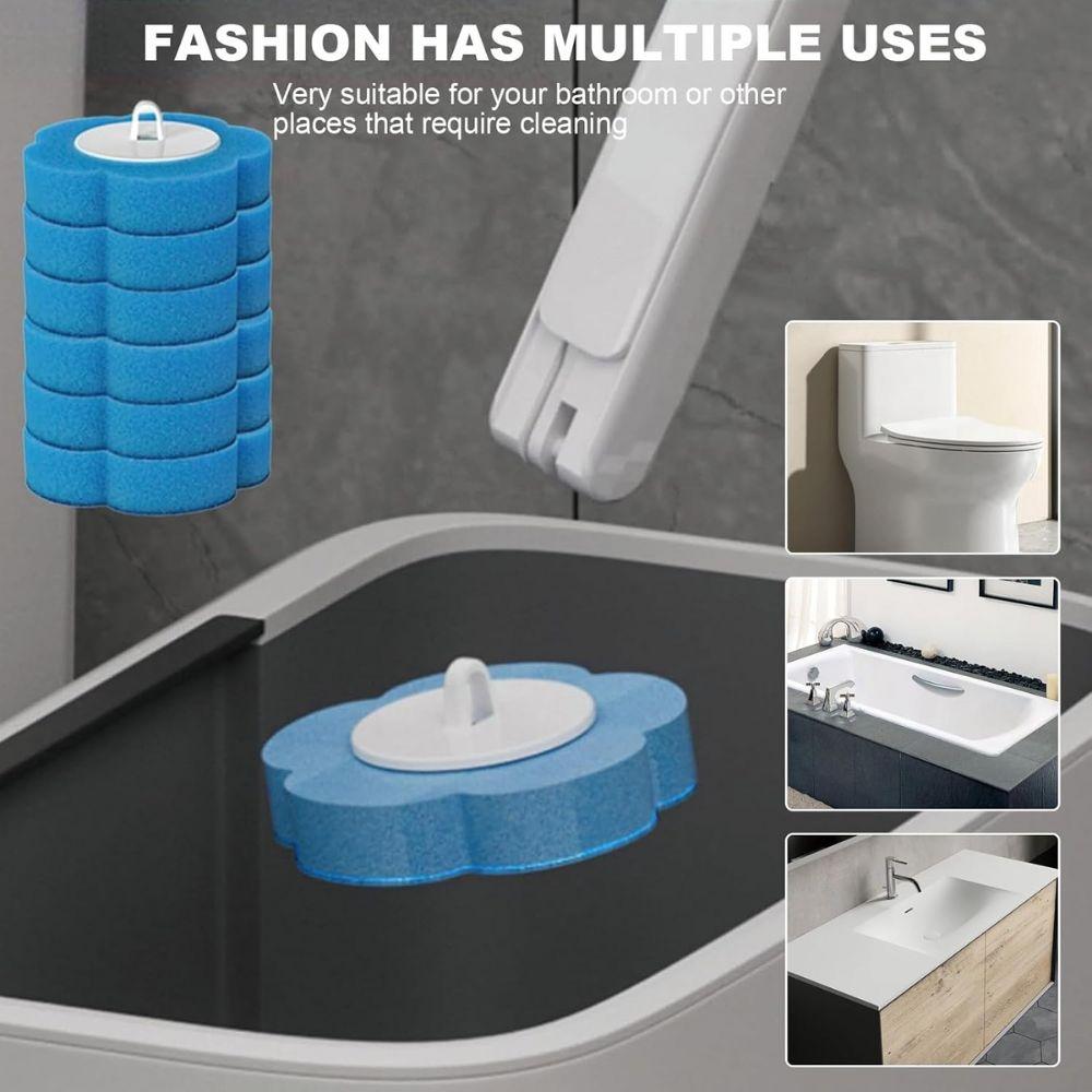 Disposable Toilet Brush Set with Replacement Heads — Hygienic No-Touch Bathroom Cleaner