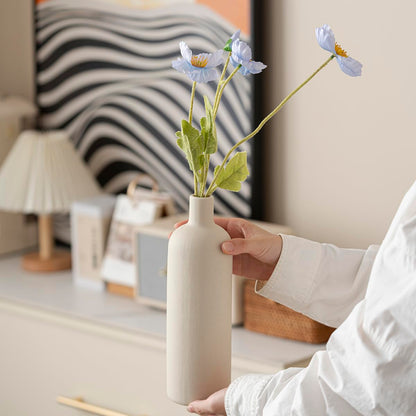 Decorative Ceramic Vase Set – 4-Piece Modern Boho Design for Living Room, Mantel & Entryway