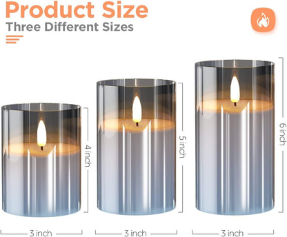 Real Wax LED Flickering Candles Set of 3 – Battery Operated with Remote Control & Timer