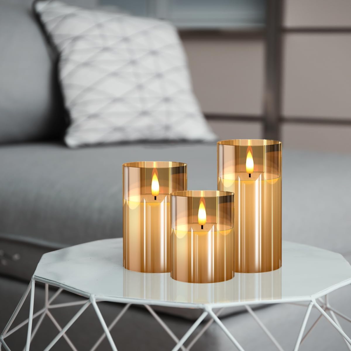 Real Wax LED Flickering Candles Set of 3 – Battery Operated with Remote Control & Timer
