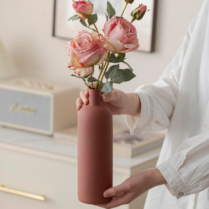 Decorative Ceramic Vase Set – 4-Piece Modern Boho Design for Living Room, Mantel & Entryway