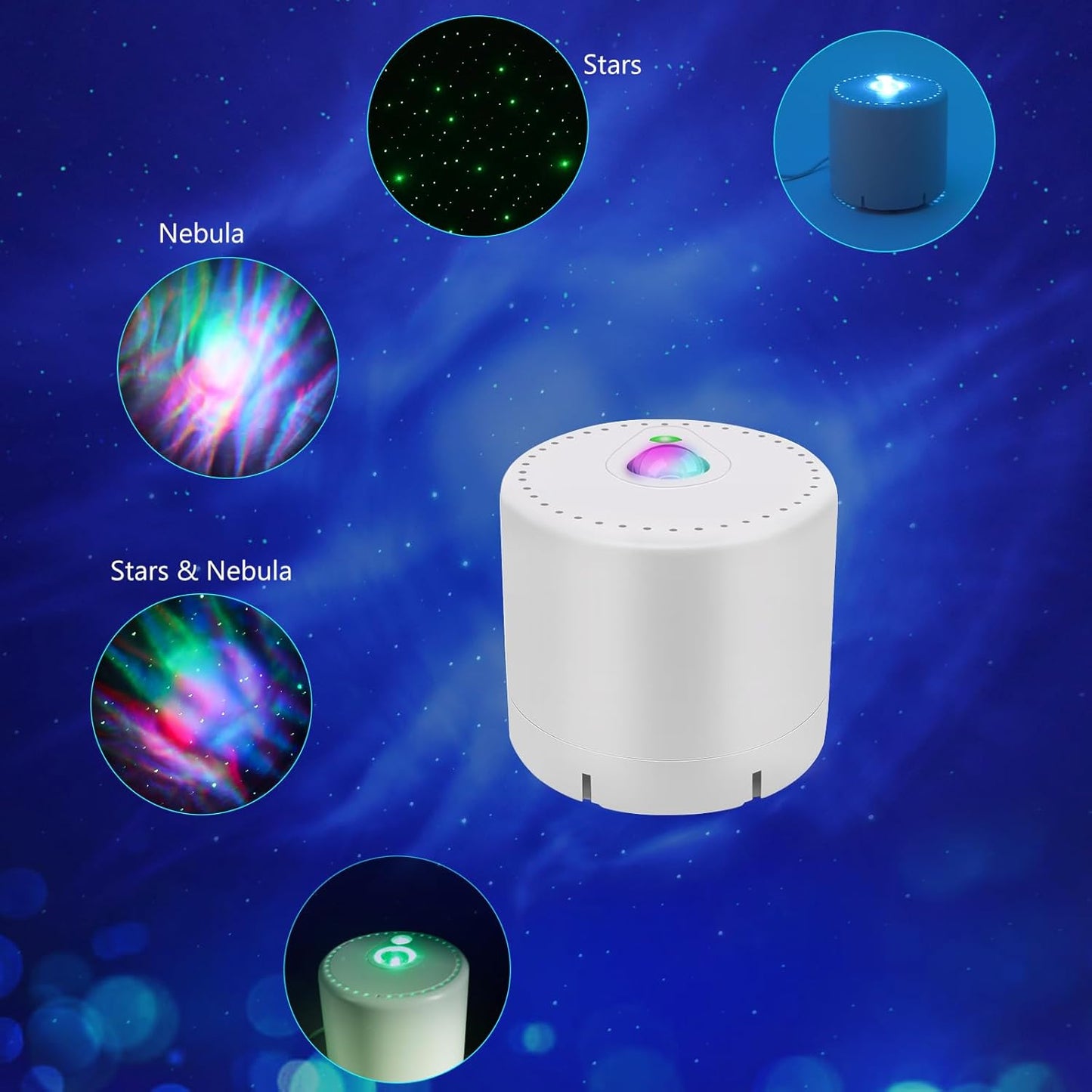 LED Star & Galaxy Projector – Night Light with Remote Control, Adjustable Brightness & Aurora Effect