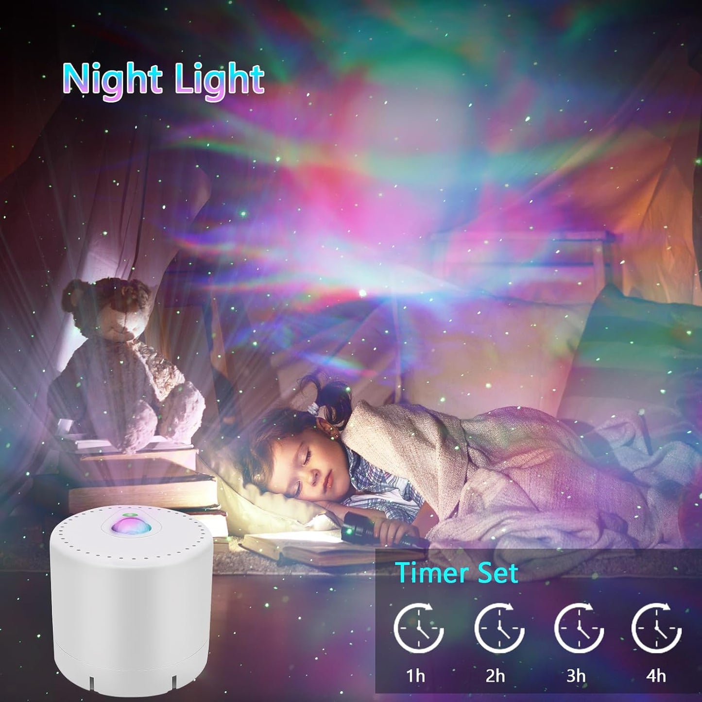 LED Star & Galaxy Projector – Night Light with Remote Control, Adjustable Brightness & Aurora Effect