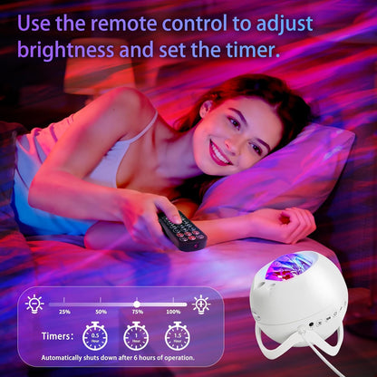 LED Star & Galaxy Projector – Night Light with Remote Control, Adjustable Brightness & Aurora Effect