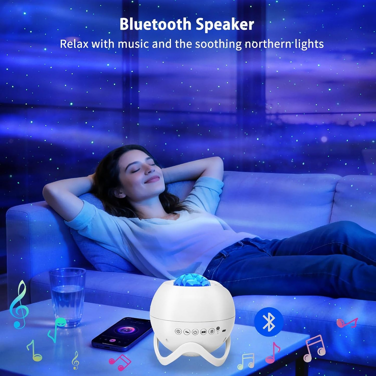 LED Star & Galaxy Projector – Night Light with Remote Control, Adjustable Brightness & Aurora Effect