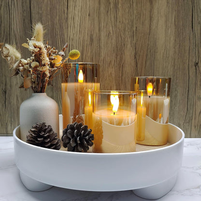 Real Wax LED Flickering Candles Set of 3 – Battery Operated with Remote Control & Timer
