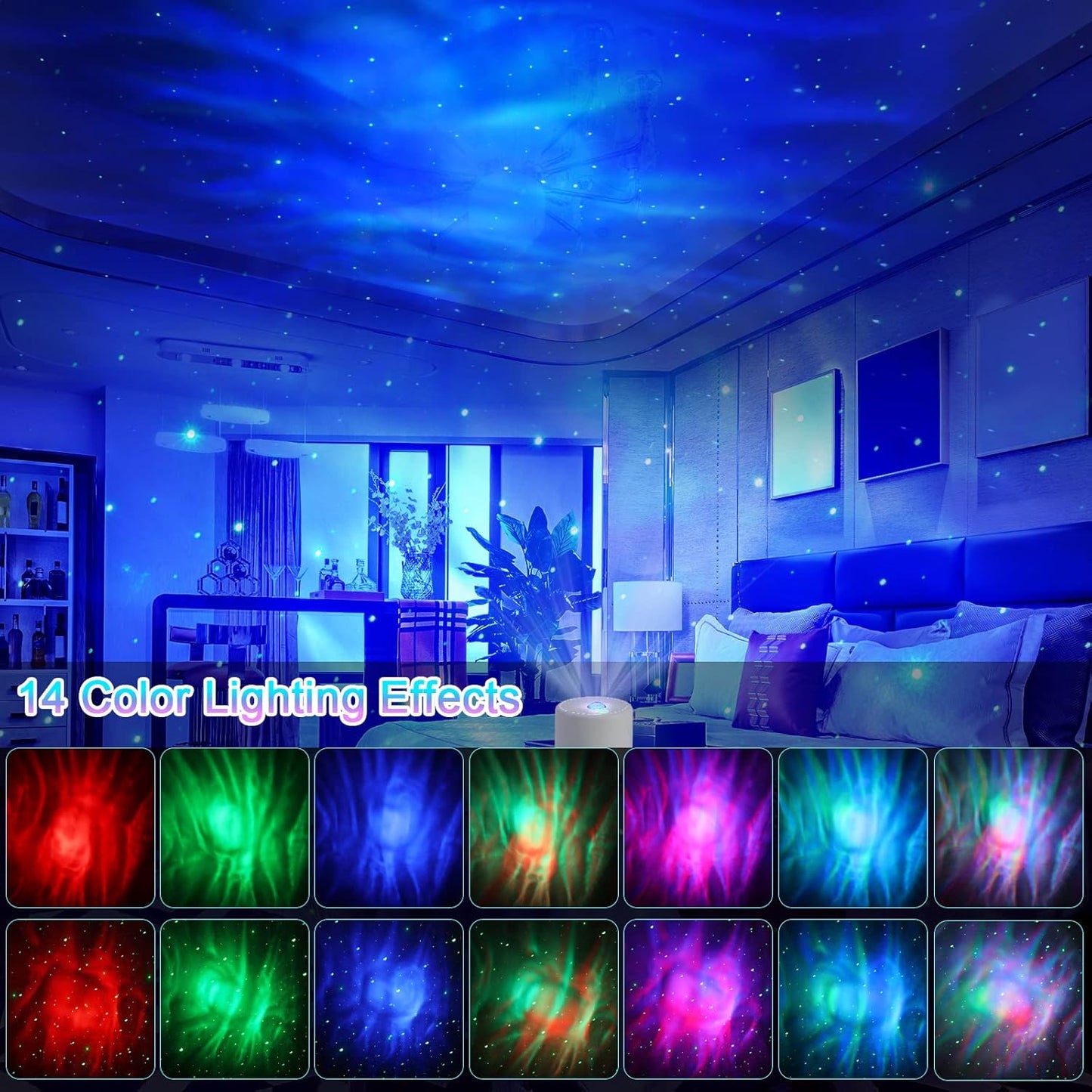 LED Star & Galaxy Projector – Night Light with Remote Control, Adjustable Brightness & Aurora Effect