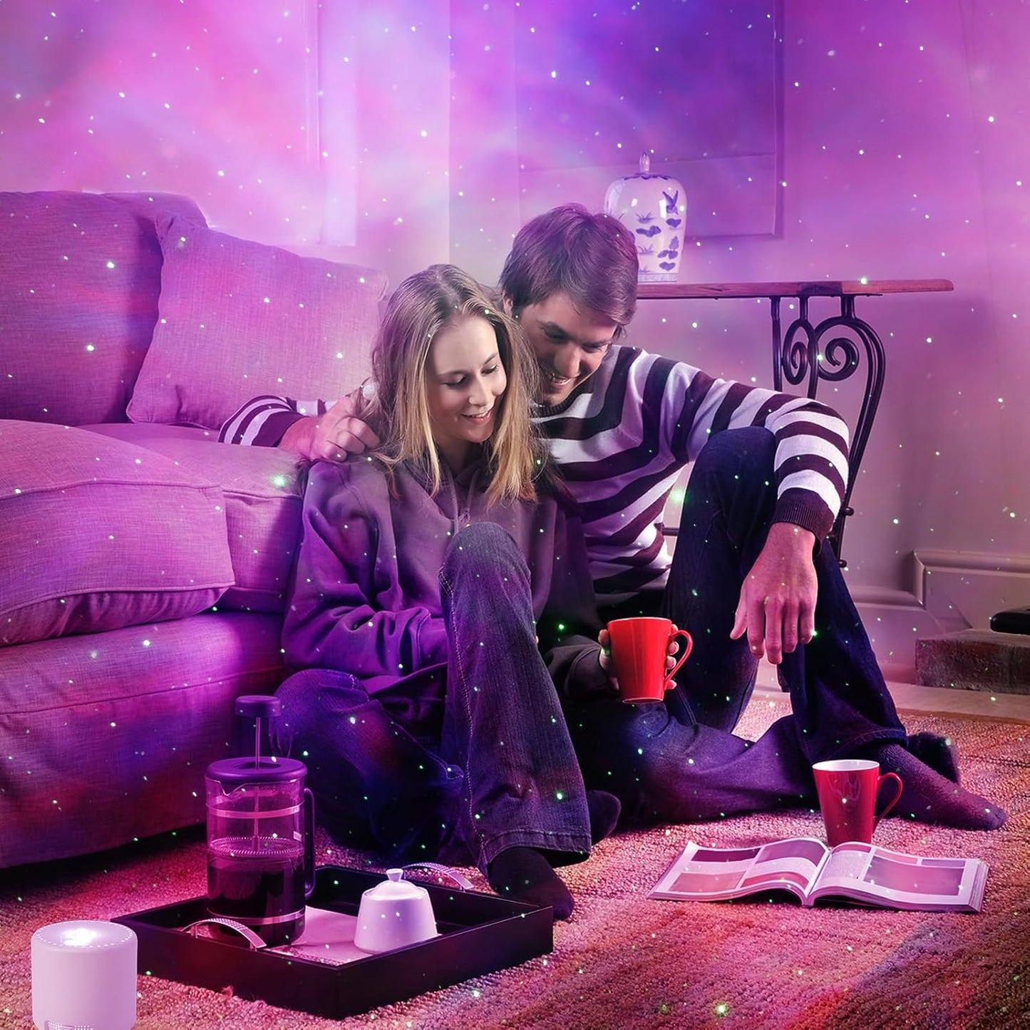 LED Star & Galaxy Projector – Night Light with Remote Control, Adjustable Brightness & Aurora Effect