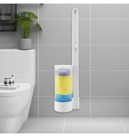 Disposable Toilet Brush Set with Replacement Heads — Hygienic No-Touch Bathroom Cleaner
