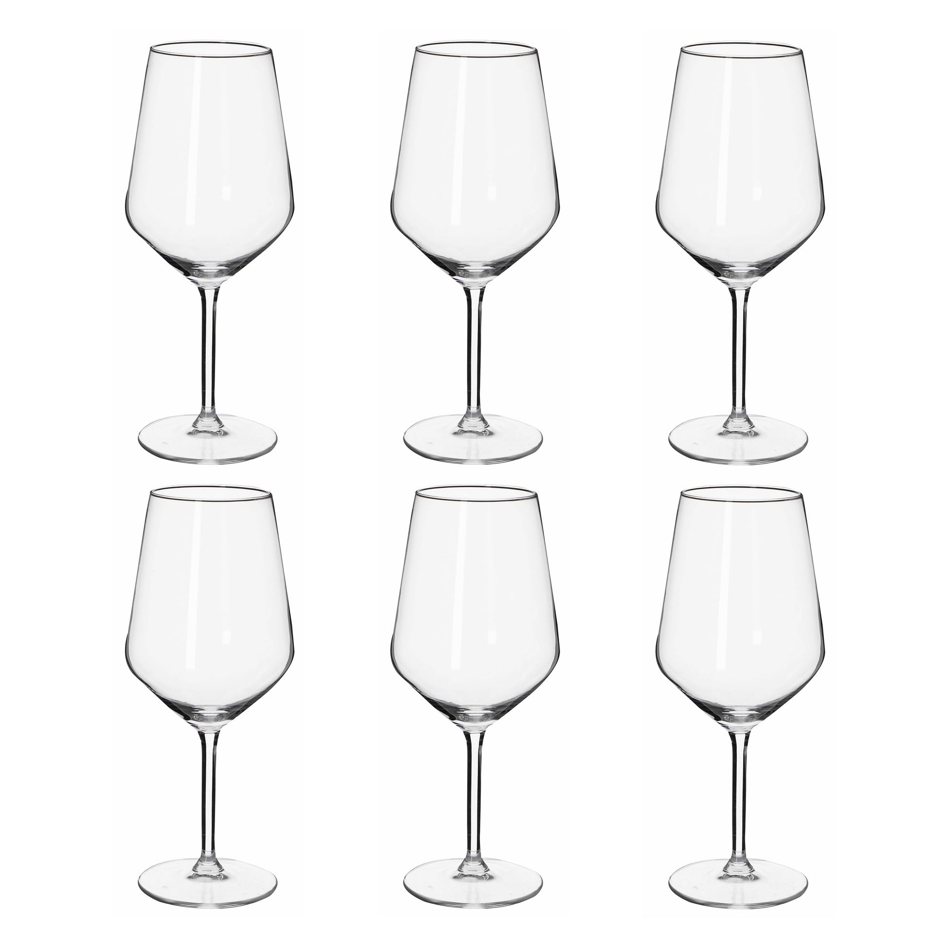 Red Wine Glass Set (6 Pieces, 53cl) – Clear Elegant Glasses for Dining & Home Use