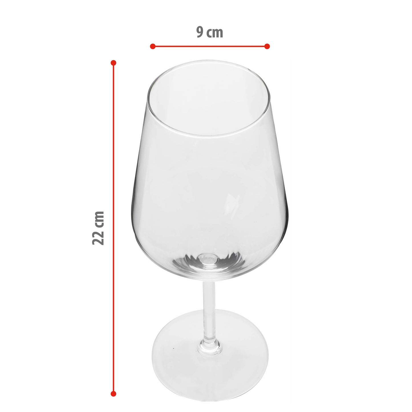 Red Wine Glass Set (6 Pieces, 53cl) – Clear Elegant Glasses for Dining & Home Use