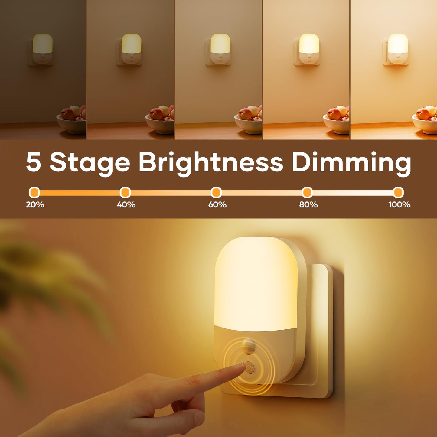 Smart LED Night Light – Auto Sensor & Adjustable Brightness