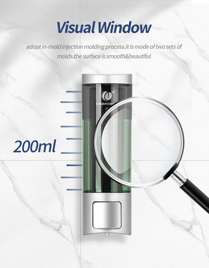 Wall Mounted Soap Dispenser 200ml – Refillable Liquid Dispenser for Bathroom & Kitchen