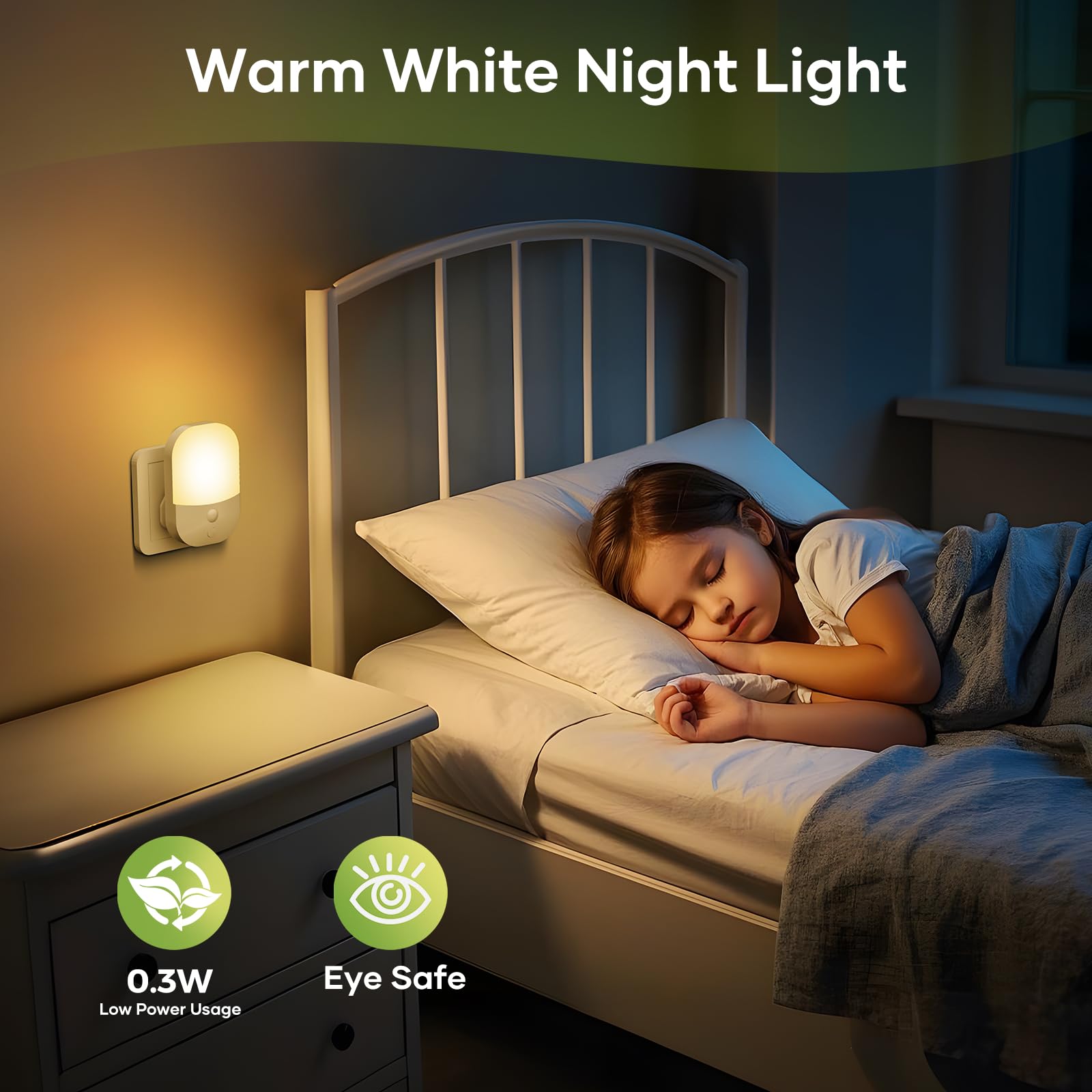 Smart LED Night Light – Auto Sensor & Adjustable Brightness