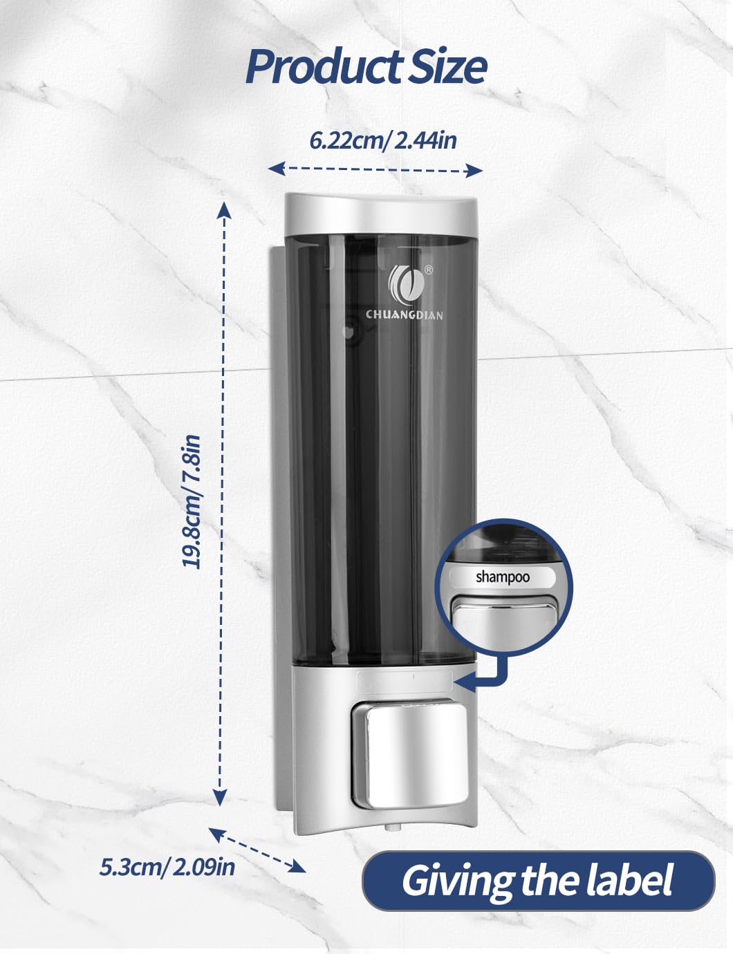 Wall Mounted Soap Dispenser 200ml – Refillable Liquid Dispenser for Bathroom & Kitchen