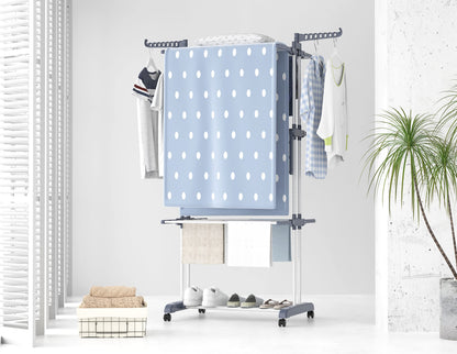 4-Tier Clothes Drying Rack – Foldable Stainless Steel Airer with Wheels for Indoor & Outdoor Use