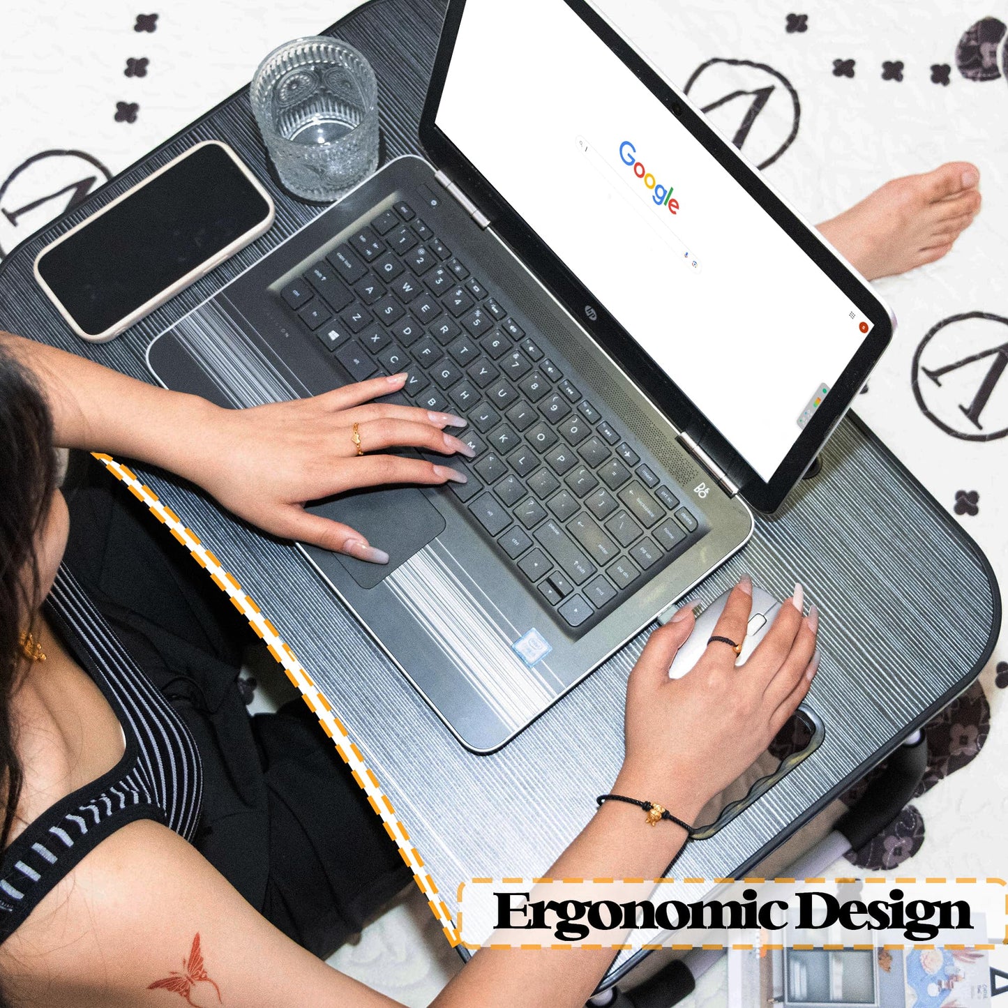 Foldable Laptop Bed Desk with Anti Slip Legs – Portable Table for Bed and Sofa